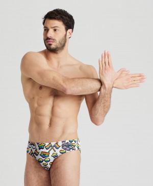 Multicolor Arena Pride Print Of The Month Men's Briefs | 16178789