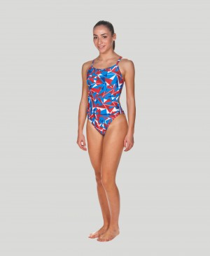 Multicolor Arena Shattered Glass Challenge Back Women's Swimsuits | 54654768