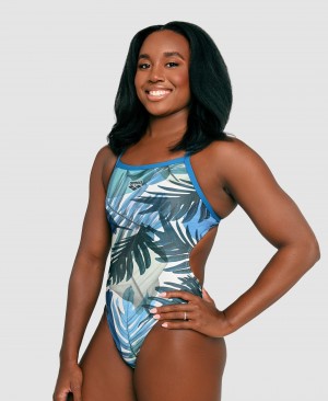 Multicolor Arena Simone Manuel Capsule Collection Challenge Back Women's Swimsuits | 30010242