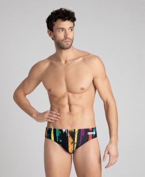 Multicolor Arena Team Painted Stripes Men's Briefs | 94680514