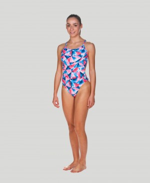 Multicolor Arena Tropical Challenge Back Women's Swimsuits | 85849691