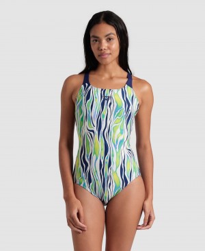 Multicolor Arena Zebra Stripes Swim Pro Back Swimsuit Women's Swimsuits | 61588961