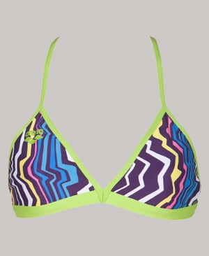 Multicolor Arena Zig Zag Tie Back Top Women's Bikinis | 9654354