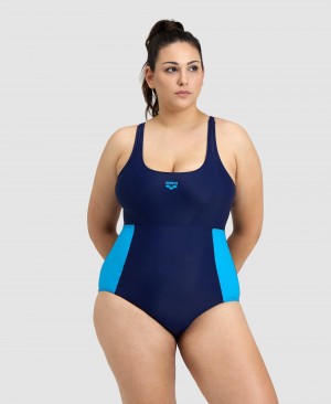 Navy Arena Control Panel Pro Back Plus Women's Swimsuits | 57058345