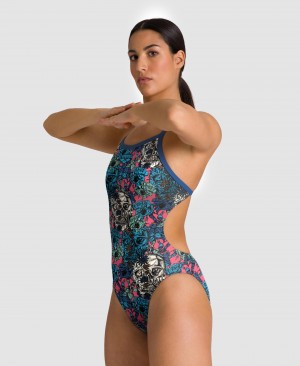 Navy Arena Drew Kibler Collection Challenge Back Women's Swimsuits | 72033159