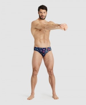 Navy Arena Drew Kibler Collection Men's Briefs | 26554135