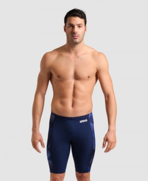 Navy Arena Halftone Jammer Men's Swim Shorts | 33836928