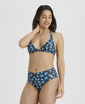 Navy Arena Halterneck Multiprints Women's Bikinis | 31381486