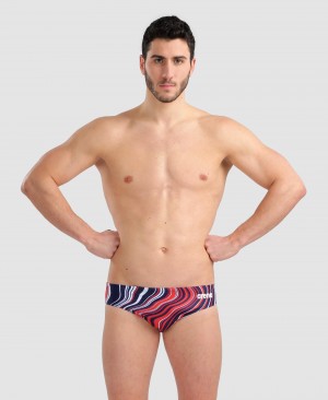 Navy Arena Marbled Men's Briefs | 97099072