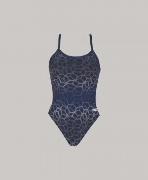 Navy Arena Polycarbonite Ii Challenge Back Women's Swimsuits | 55957049