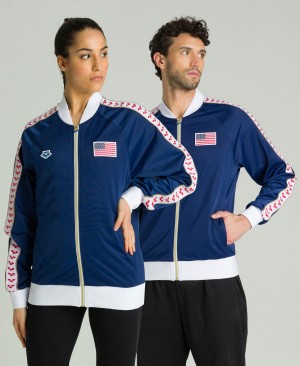 Navy Arena Relax Iv Nations Team Men's Jackets | 64546170