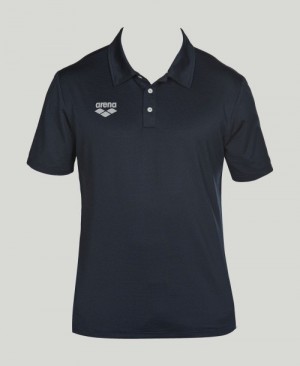 Navy Arena Team Line Tech Short Sleeve Women's Polo Shirts | 71563029