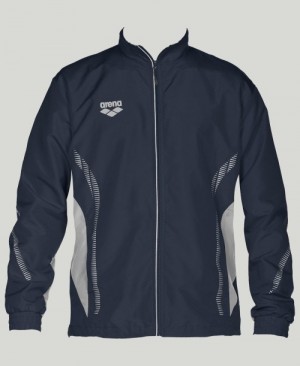 Navy Arena Team Line Warm-up Women's Jackets | 37312333