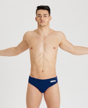 Navy Arena Team Solid Water Polo Men's Briefs | 64365281