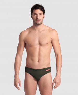 Olive Arena Team Solid Men's Briefs | 35965307