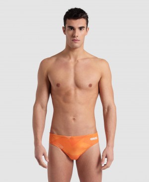 Orange Arena Halftone Men's Briefs | 73400855