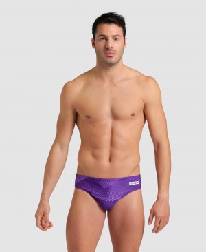 Purple Arena Halftone Men's Briefs | 24838971