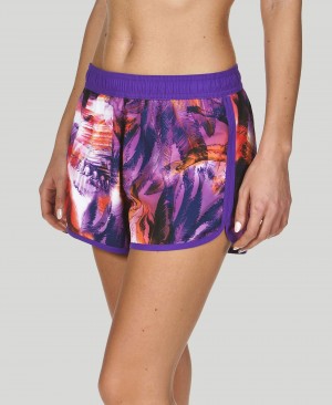 Purple Arena Palms Sport Women's Shorts | 24851619