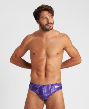 Purple Arena Puzzled Men's Briefs | 43650633