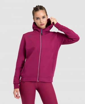 Purple Arena Team Hooded Panel Women's Jackets | 56534220