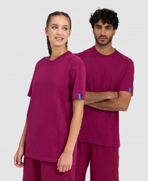 Purple Arena Team Panel Men's T Shirts | 81269903