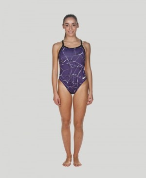 Purple Arena Water Challenge Back Women's Swimsuits | 17744160