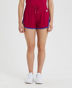 Red Arena Icons Taped Women's Shorts | 1921842