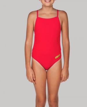 Red Arena Mast Youth Light Tech Back Girls' Swimsuits | 21482036