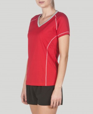 Red Arena Team Line Short Sleeve Women's T Shirts | 73311805