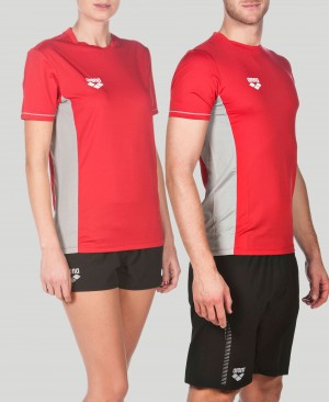 Red Arena Team Line Tech Short Sleeve Men's T Shirts | 67563442