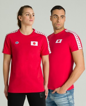 Red Arena Team Nations Men's T Shirts | 17261952