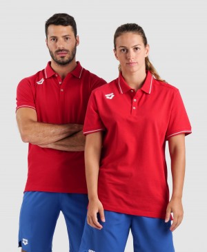 Red Arena Team Solid Men's Polo Shirts | 12149930