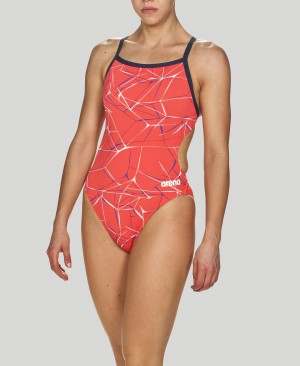 Red Arena Water Challenge Back Women's Swimsuits | 94685090