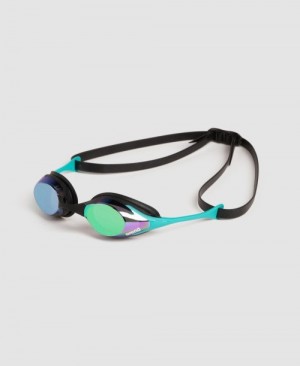 Turquoise Arena Cobra Swipe Mirror Men's Swimming Goggles | 83176881