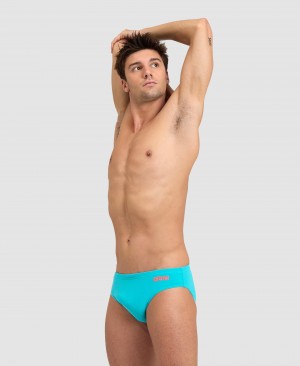 Turquoise Arena Team Solid Men's Briefs | 86604690