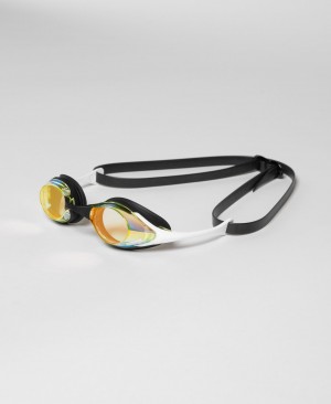 White Arena Cobra Swipe Mirror Women's Swimming Goggles | 97523212