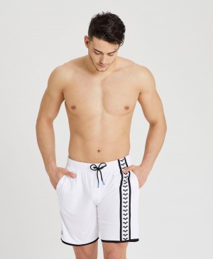 White Arena Icons Beach Men's Shorts | 14795838