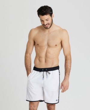 White Arena Icons Team Stripe Men's Shorts | 37322438