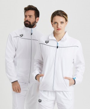 White Arena Team Sports Panel Women's Jackets | 90588586