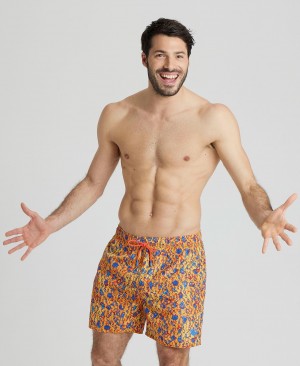 Yellow Arena Allover Print Beach Men's Boxer | 36858154