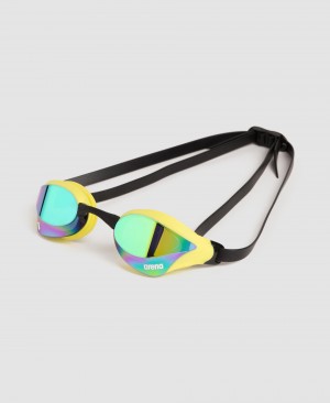 Yellow Arena Cobra Core Swipe Mirror Men's Swimming Goggles | 10439122