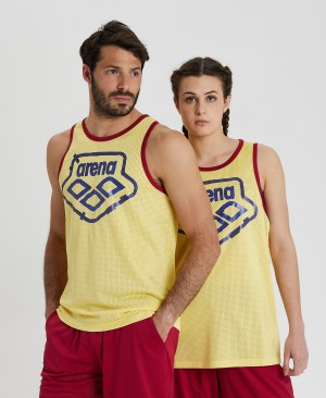 Yellow Arena Icons Mesh Men's Tank Top | 47519980