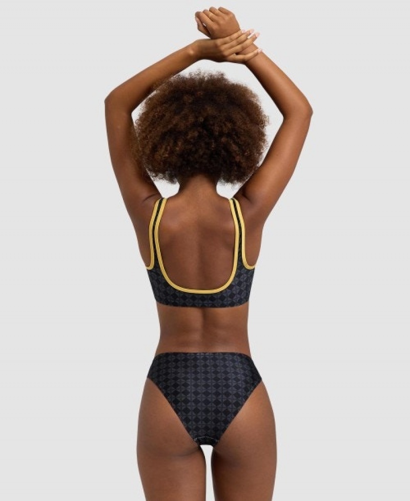 Black Arena 50th Anniversary Bralette Women's Bikini Tops | 40694328