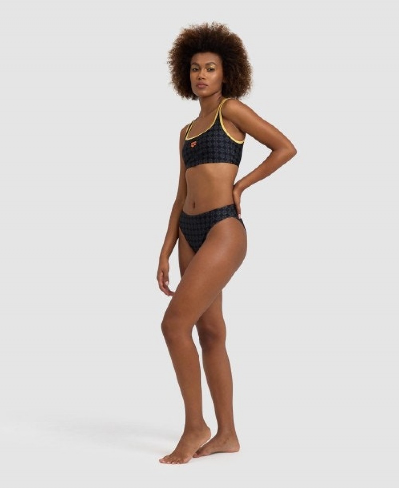 Black Arena 50th Anniversary Bralette Women's Bikini Tops | 40694328