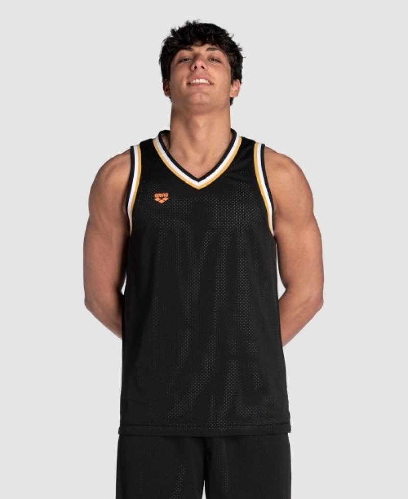 Black Arena 50th Anniversary Reversible Mesh Men's Tank Top | 79858197