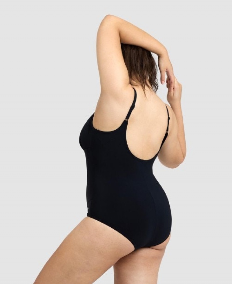 Black Arena Bodylift Maura U Back Plus Women's Swimsuits | 59363785