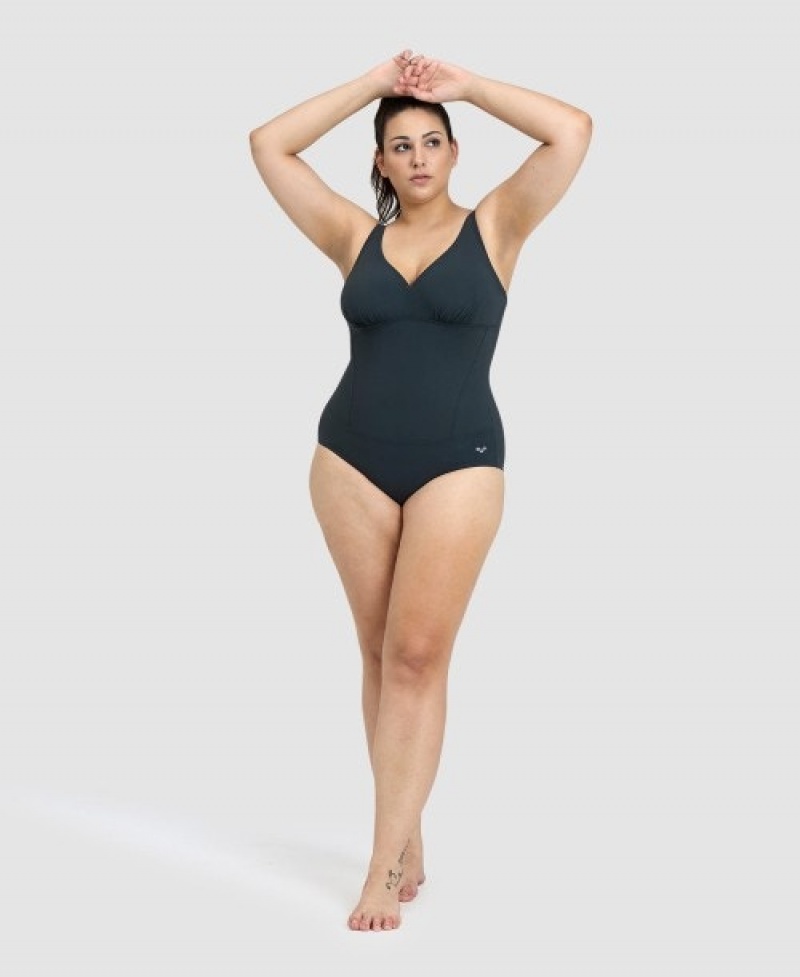 Black Arena Bodylift Maura U Back Plus Women's Swimsuits | 68479549