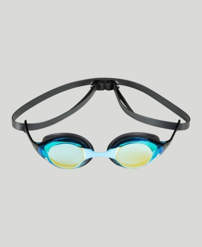 Black Arena Cobra Swipe Mirror Men's Swimming Goggles | 7409046