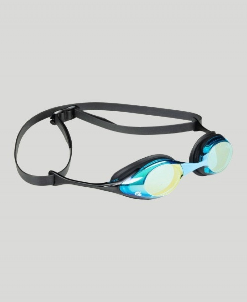 Black Arena Cobra Swipe Mirror Men's Swimming Goggles | 7409046