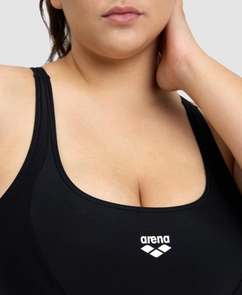 Black Arena Control Panel Pro Back Plus Women's Swimsuits | 89464062